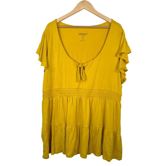 Torrid super soft Knit Top Flowy Yellow Top Boho Chic sz 4X - Picture 1 of 8